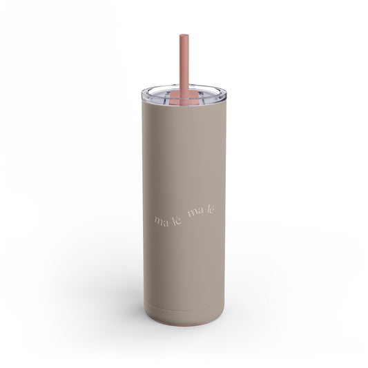 20 oz playful color stainless steel tumbler with a straw