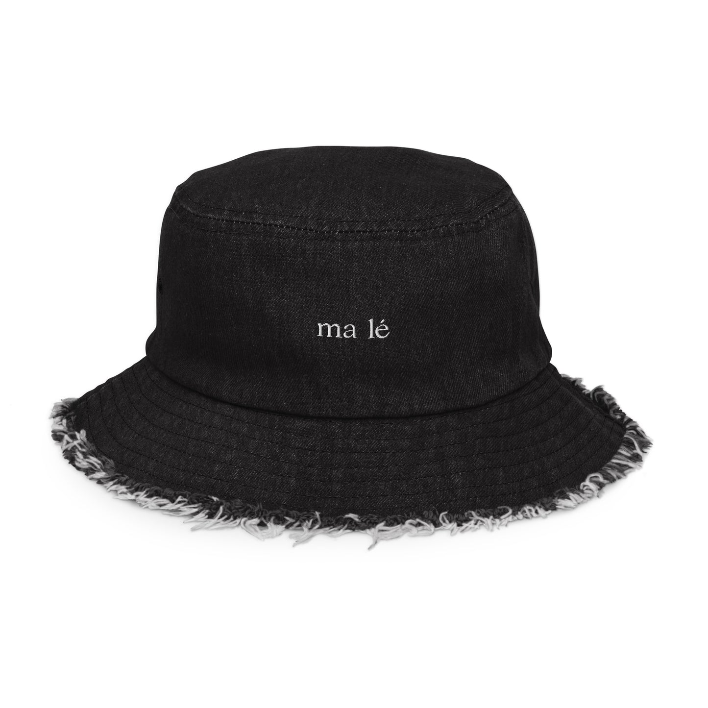 ma-lé distressed denim bucket hat