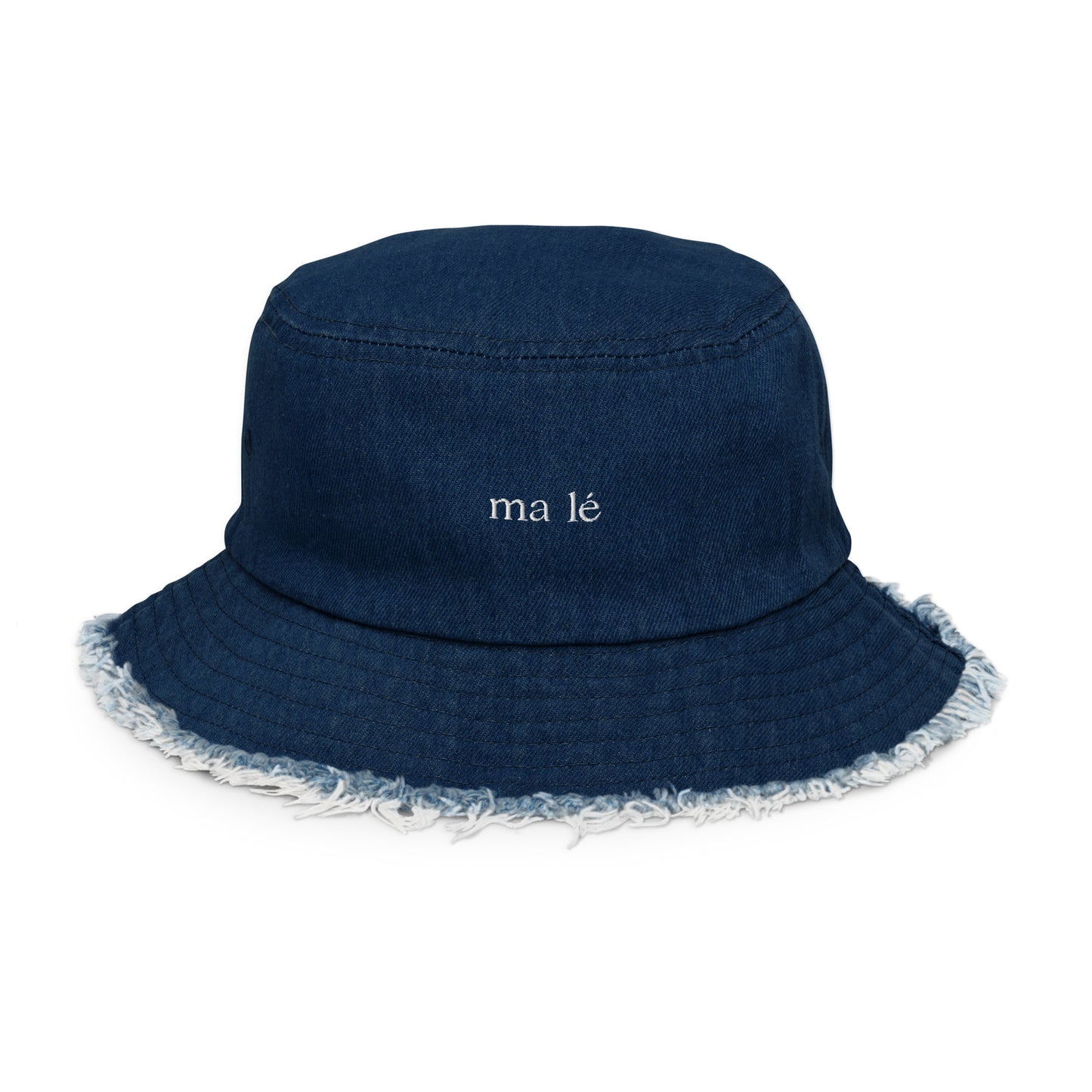 ma-lé distressed denim bucket hat