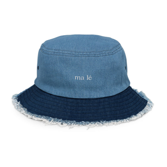 ma-lé distressed denim bucket hat