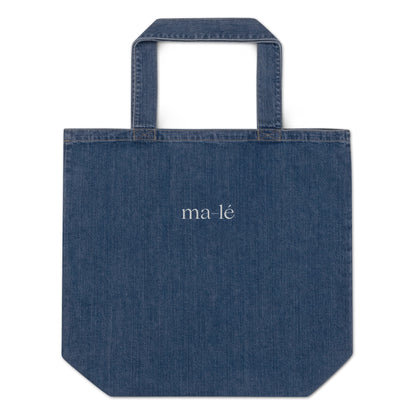 organic cotton denim ma-lé tote bag