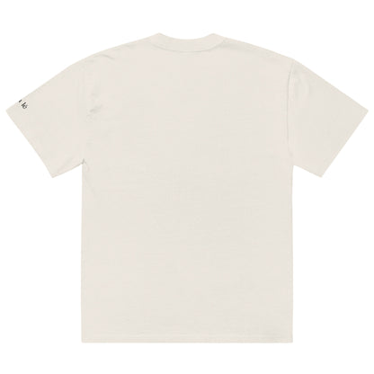 unisex oversized handwritten tee -haiku by Hokusai Hatsushika