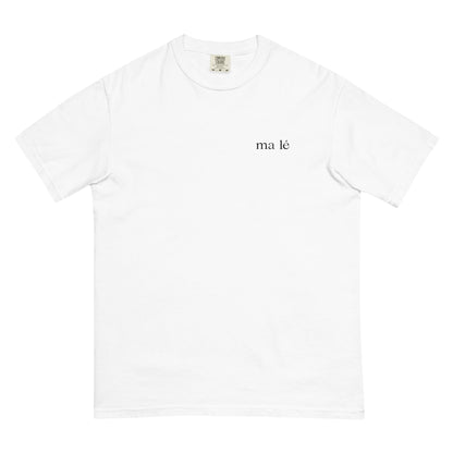 unisex heavyweight relaxfit handwritten tee "why I'm late" -amber back print