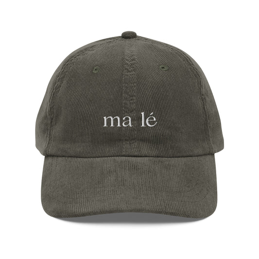 ma-lé signature vintage corduroy hat